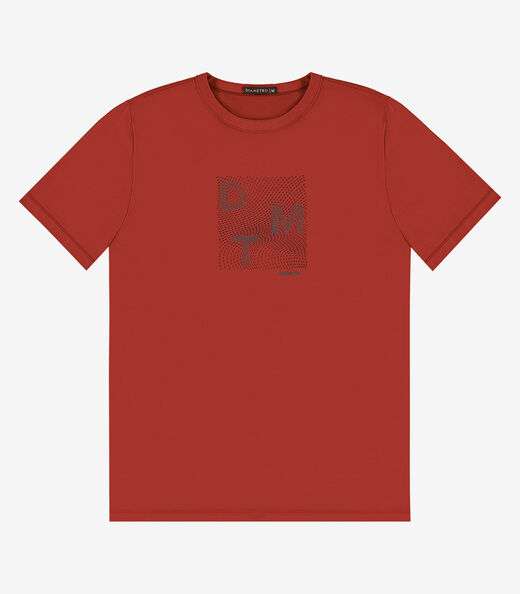Camiseta Masculina em Meia Malha Diametro Vermelho