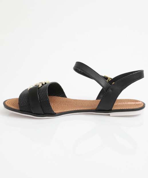 Sandália Feminina Rasteira Moleca Preto