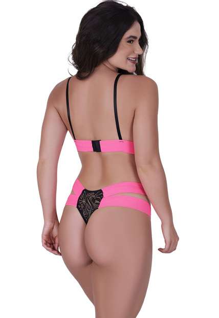 Conjunto Renda Anitta Concept Lingerie Rosa