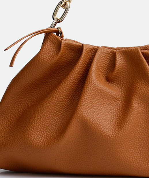 Bolsa de Ombro Baguete Feminina Textura Corrente Marisa