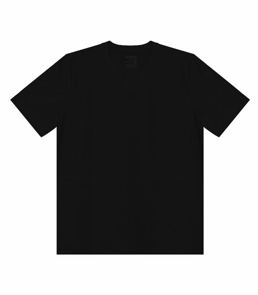 Camiseta Masculina Básica Gola V Rovitex Preto