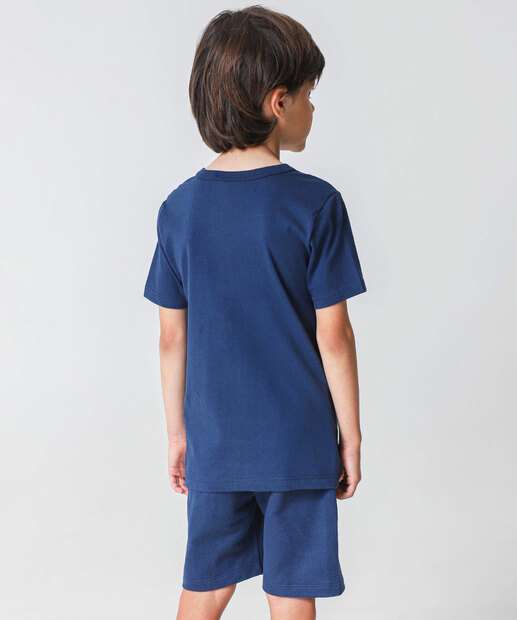 Conjunto Infantil Manga Curta Sonic Tam 4 a 10 Azul