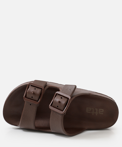 Chinelo Masculino Slide Fivela Meleve Marrom