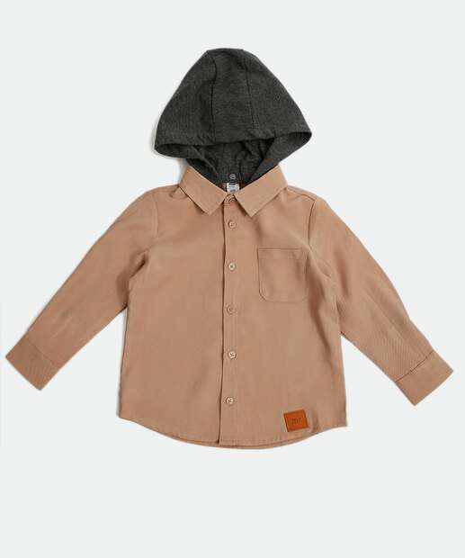 Camisa Infantil Manga Longa Capuz MR Tam 1 a 4