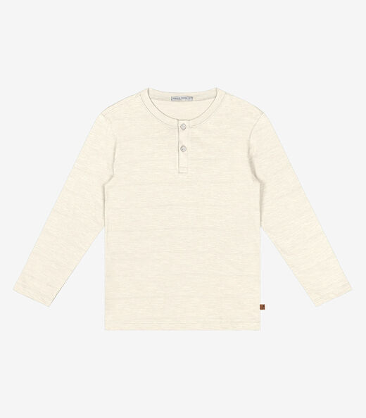 Camiseta Infantil Manga Longa Trick Nick Bege