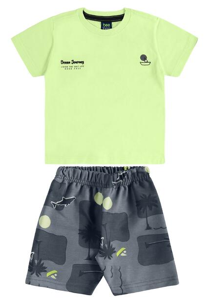 Conjunto Camiseta Bermuda Tubarão Bee Loop
