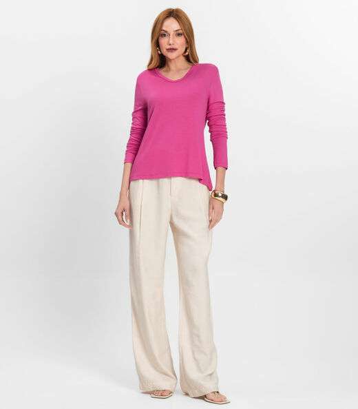 Blusa Manga Longa Select Rosa