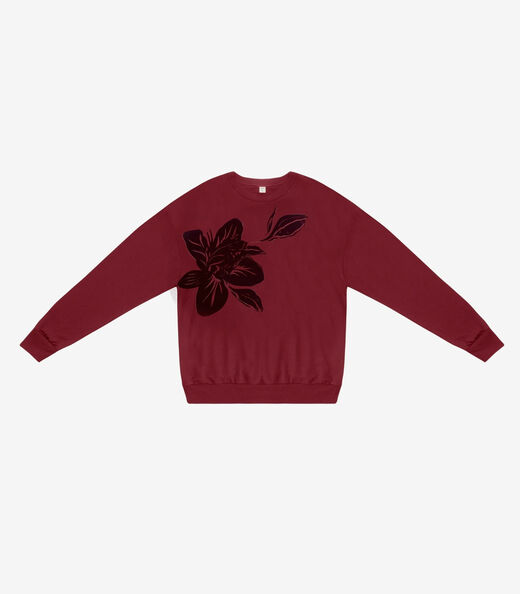 Blusão Feminino Em Molecotton Estampado Rovitex Vermelho