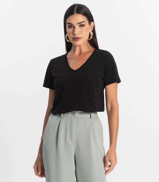 Image_Blusa Básica Feminina Meia Malha Rovitex Preto