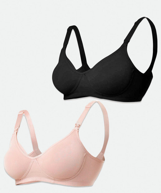 Kit 2 Sutiãs Top Básico Amamentação Cotton DelRio