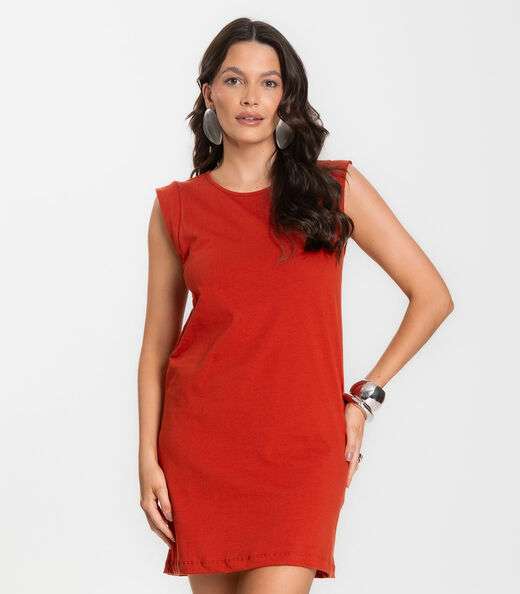 Vestido Liso Feminino Select Laranja