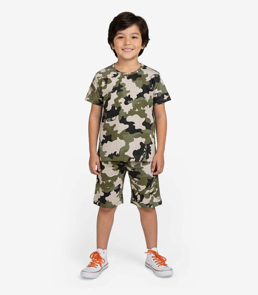 Pijama Infantil Camiseta e Bermuda Select Verde