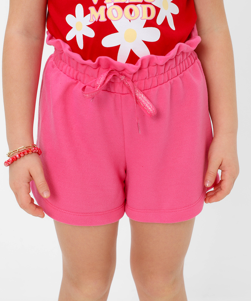 Short Infantil Moletinho Clochard Marisa Tam 4 a 10 Rosa