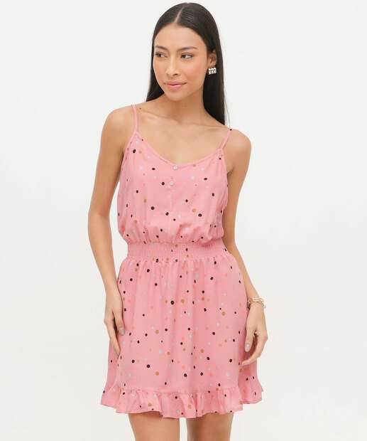 Image_Vestido Feminino Estampa Poá Lastex Alças Finas Marisa