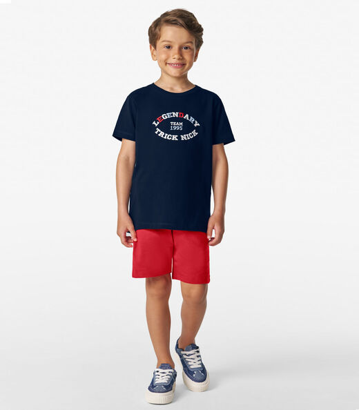 Conjunto Camiseta com Bermuda Trick Nick Azul Marinho