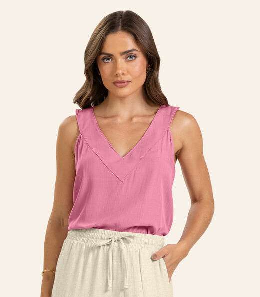 Regata Viscose Slub Feminina Endless Rosa