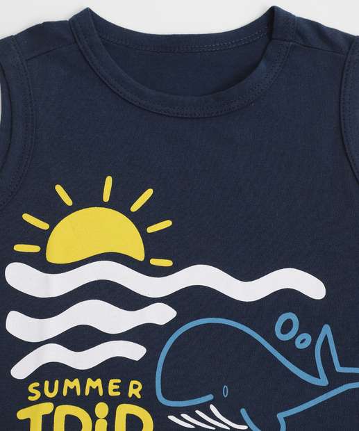 Regata Infantil Baleia Marisa Tam 1 a 3 Azul