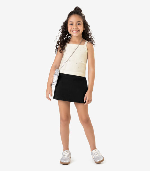 Conjunto Regata com Shorts Saia RoviKids Bege