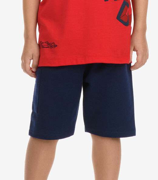 Conjunto Camiseta com Bermuda Menino Rovi Kids Vermelho