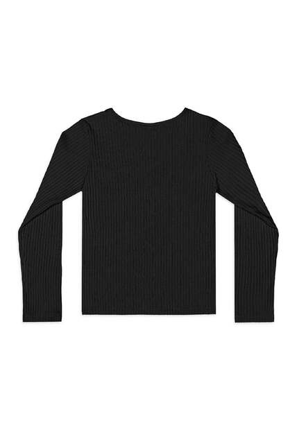 Blusa Ribana Canelada Manga Longa Quimby
