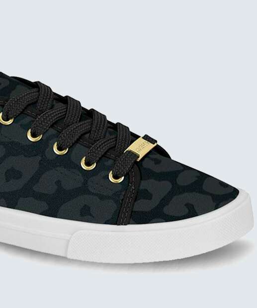 Tênis Casual Feminino Animal Print Moleca 