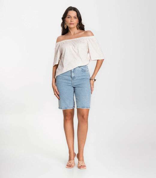 Blusa Feminina Ciganinha Infinita Cor Bege