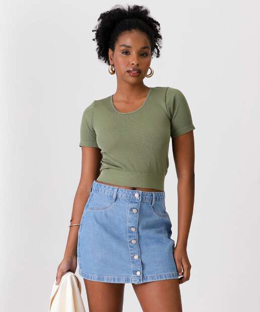 Saia Jeans Feminina Marisa