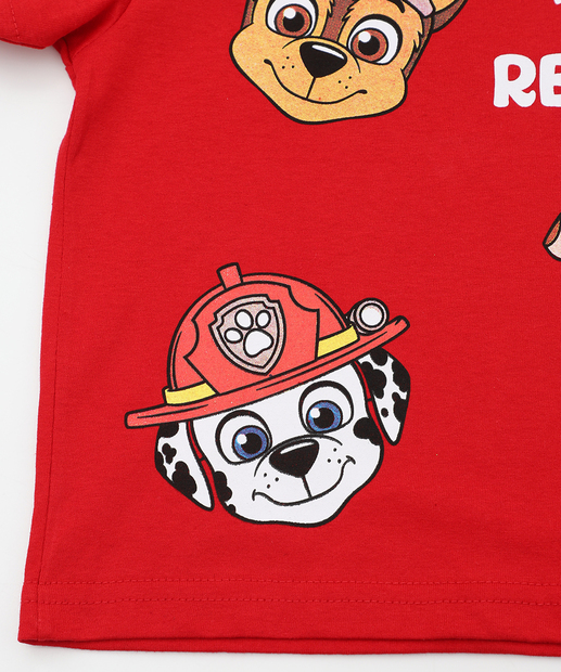 Camiseta Infantil Patrulha Canina Tam 1 a 3 Vermelho