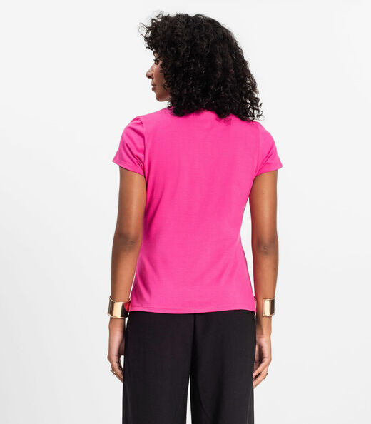 Blusa Feminina Cotton Leve B?sica Rovitex Rosa