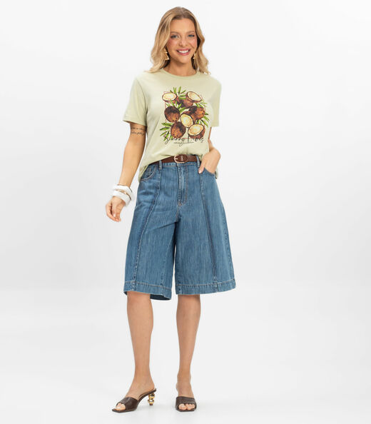 T- Shirt Feminina Meia Malha Rovitex Verde