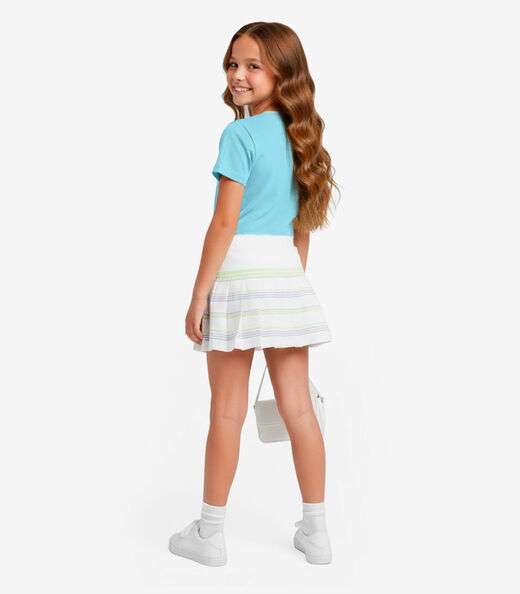 Blusa Básica Infantil Manga Curta Lisa Soletex Azul