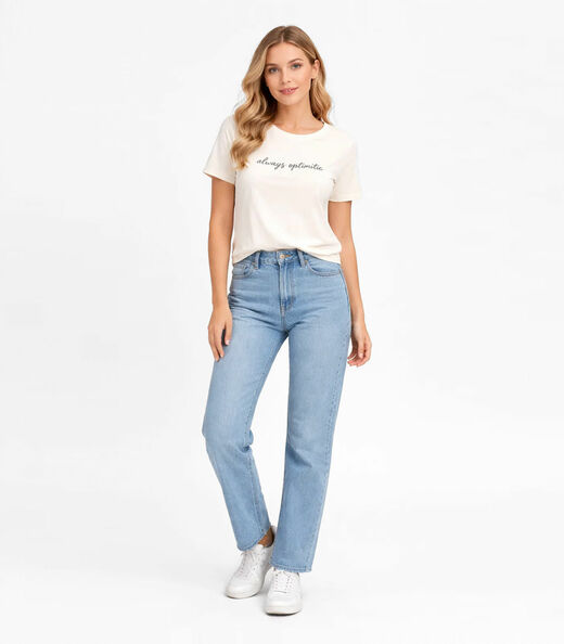Blusa Feminina com Estampa Infinita Cor Bege
