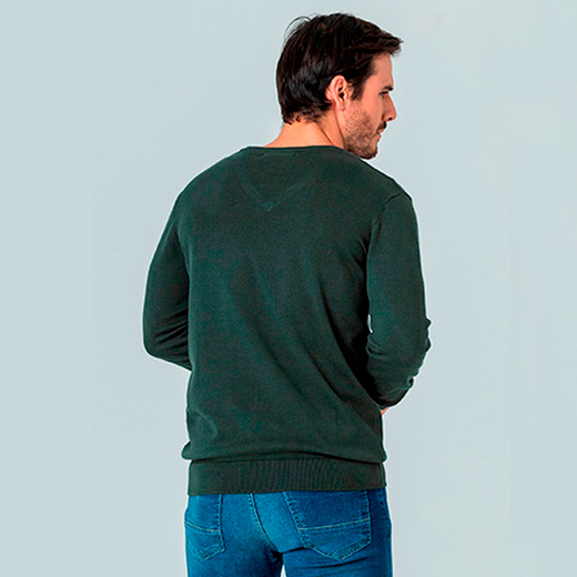 Suéter Pulôver de Tricot Gola em V Rock e Soda