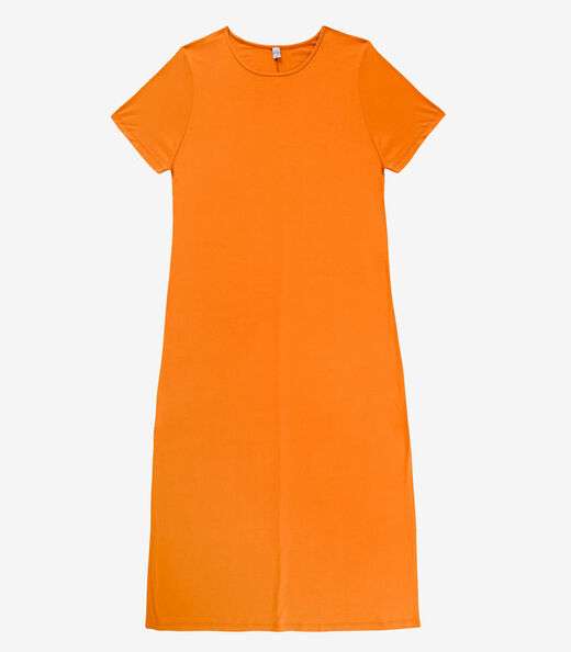 Vestido Feminino Midi Plus Size Infinita Cor Laranja