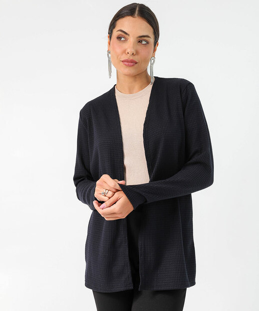 Image_Cardigan Feminino Textura Alongado Marisa Preto