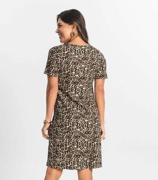 Vestido Feminino Estampado Select Bege