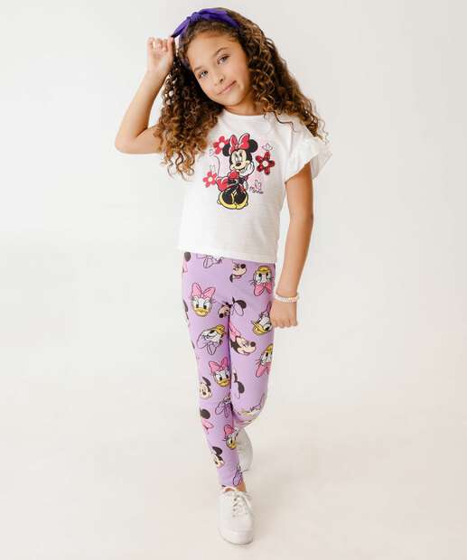 Image_Calça Infantil Legging Minnie E Margarida Disney Tam 4 a 10
