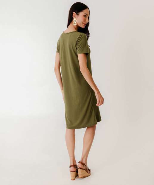 Vestido Feminino Básico Manga Curta Marisa