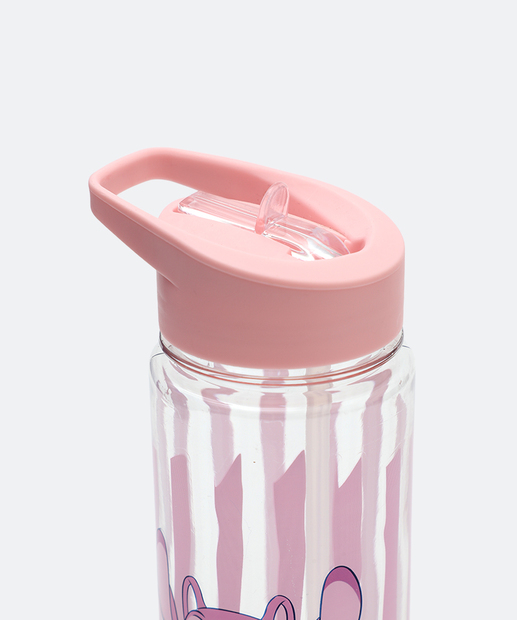 Garrafa Squeeze Estampa Stitch Disney 670ML Rosa