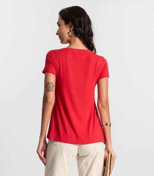 Blusa Feminina manga Curta KO Vermelho