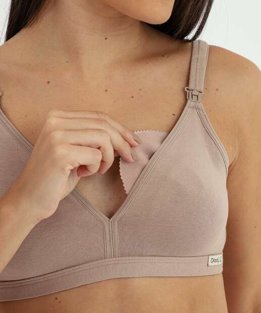 Sutiã Cotton Amamentação Com Base Bege