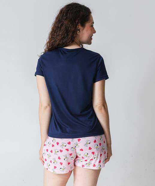 Pijama Feminino Estampa Snoopy Azul