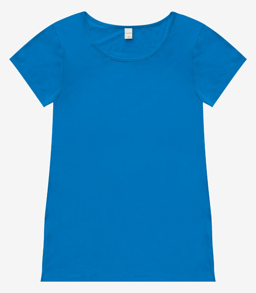 Blusa Básica Alongada Feminina Rovitex Azul