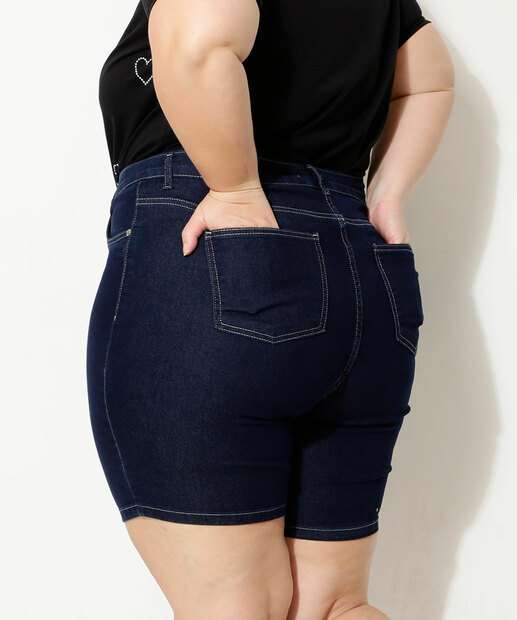 Bermuda Plus Size Feminina Jeans Ciclista Marisa