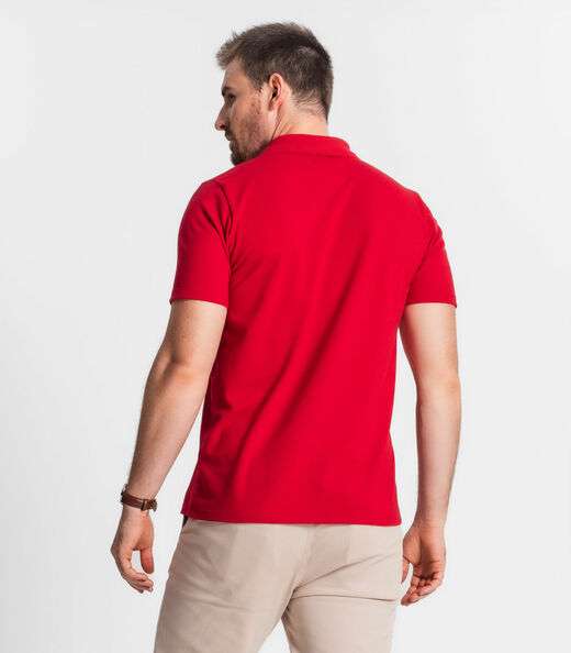 Camisa Polo Básica Masculina Diametro Vermelho