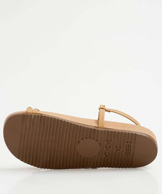 Sandália Feminina Rasteira Tachas Via Uno 