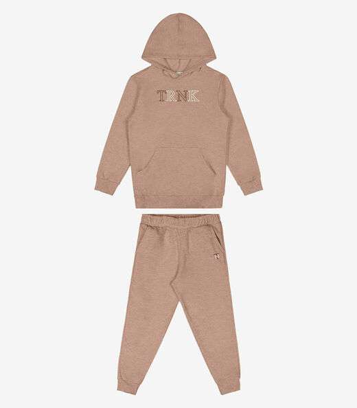 Conjunto Blusão Com Capuz e Calça Trick Nick Marrom