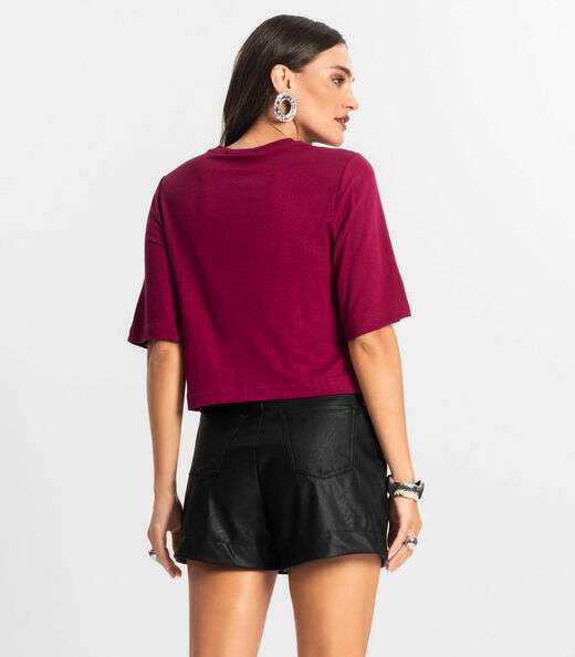 Blusa Feminina Manga Curta em Molecotton Endless Vermelho