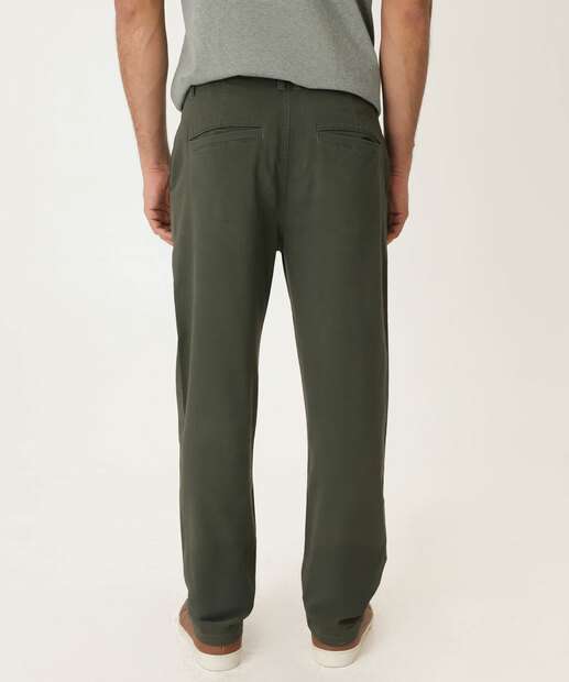Calça Masculina Slim Sarja Chino Bolsos Marisa