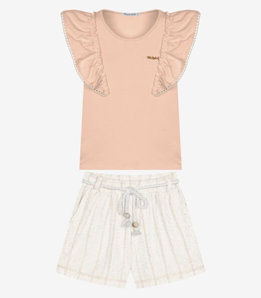 Conjunto Infantil Regata Com Shorts Trick Nick Rosa
